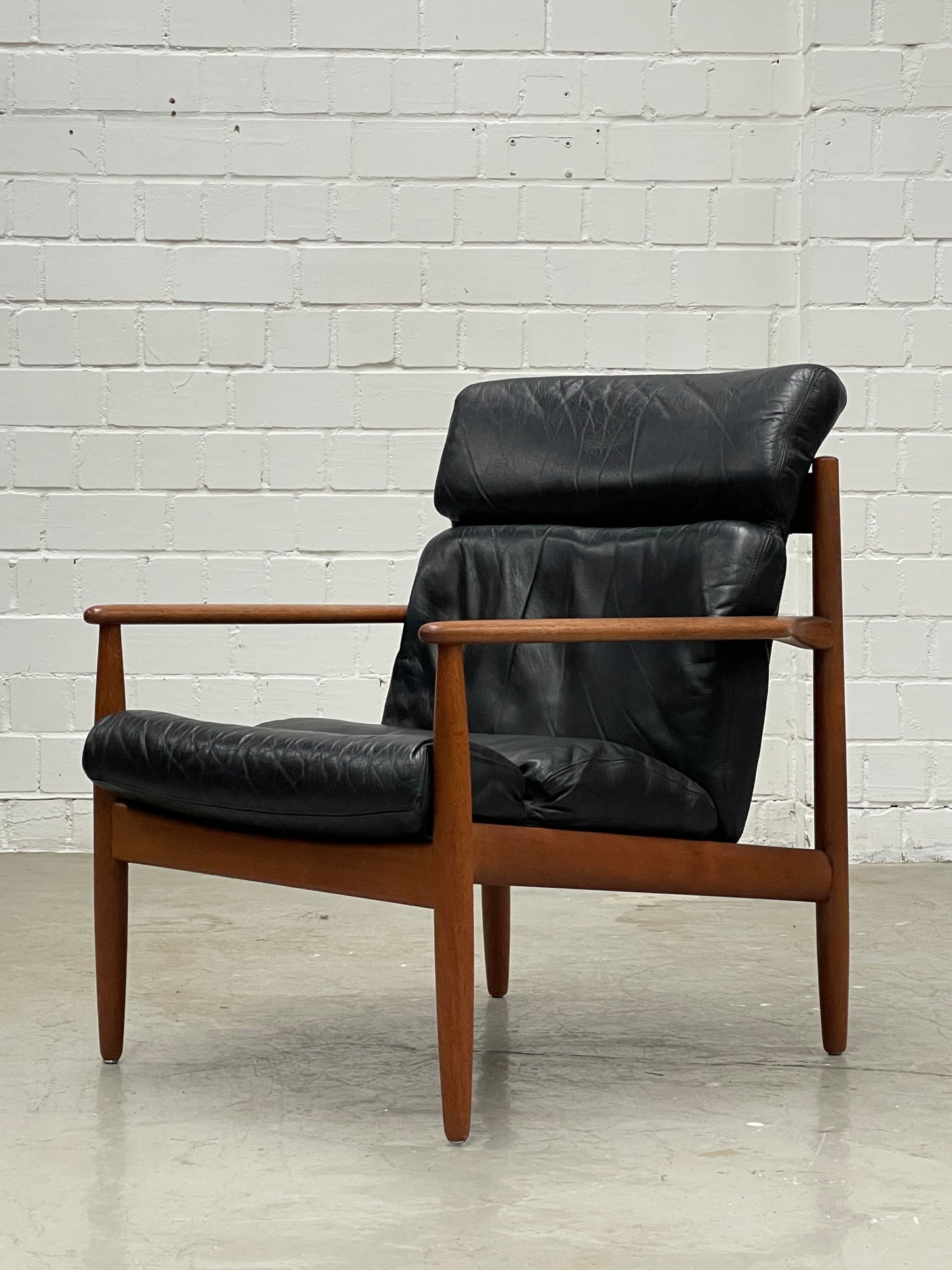Easy Chair | Leder | Teak | mid century | style of Grete Jalk / Arne Vodder