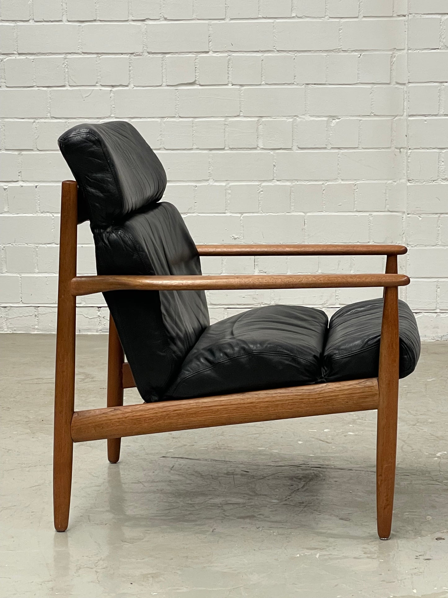 Easy Chair | Leder | Teak | mid century | style of Grete Jalk / Arne Vodder