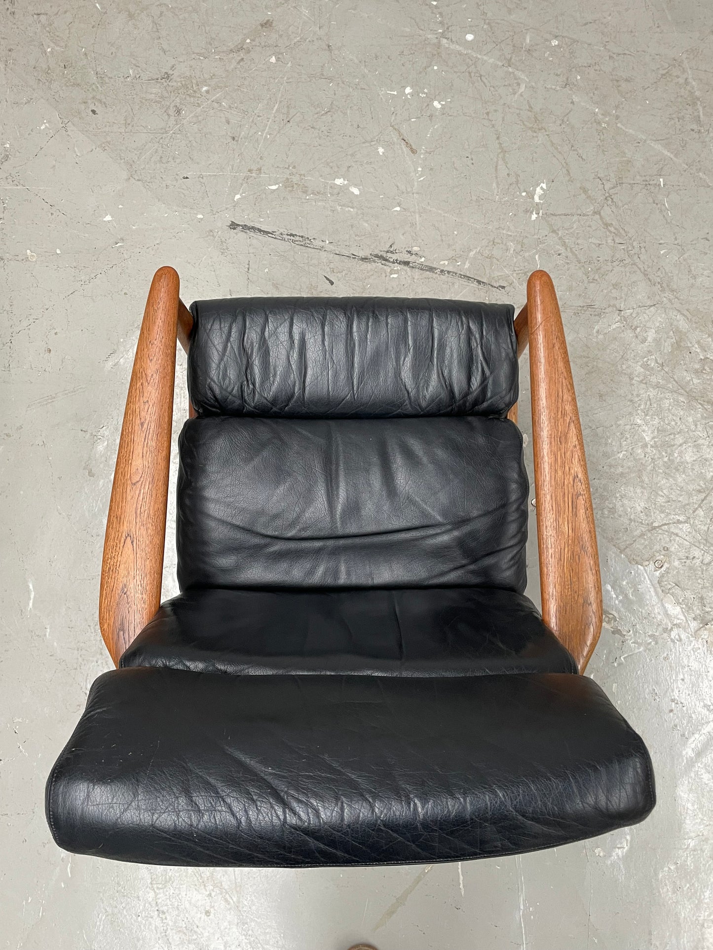 Easy Chair | Leder | Teak | mid century | style of Grete Jalk / Arne Vodder