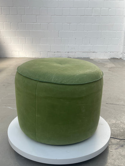 Leder | Pouf | Hocker | Nappaleder | Grün
