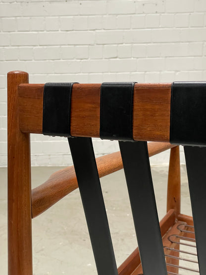 Easy Chair | Leder | Teak | mid century | style of Grete Jalk / Arne Vodder