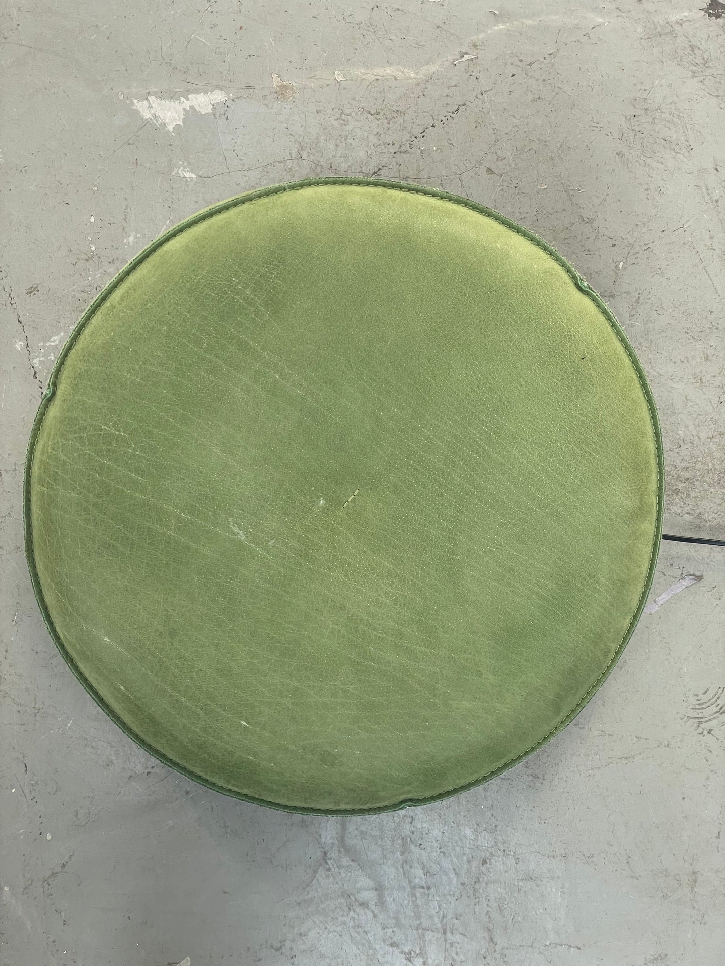 Leder | Pouf | Hocker | Nappaleder | Grün