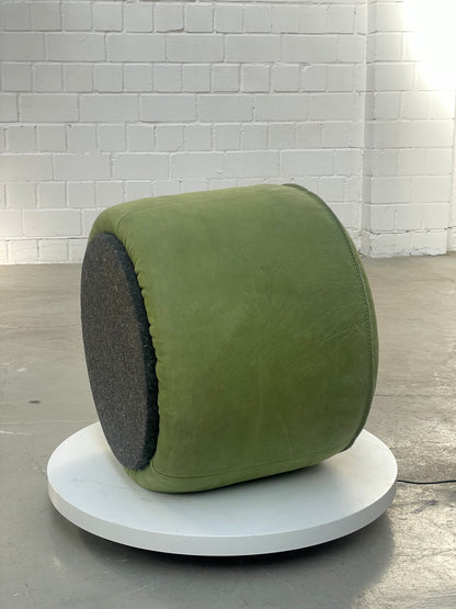 Leder | Pouf | Hocker | Nappaleder | Grün