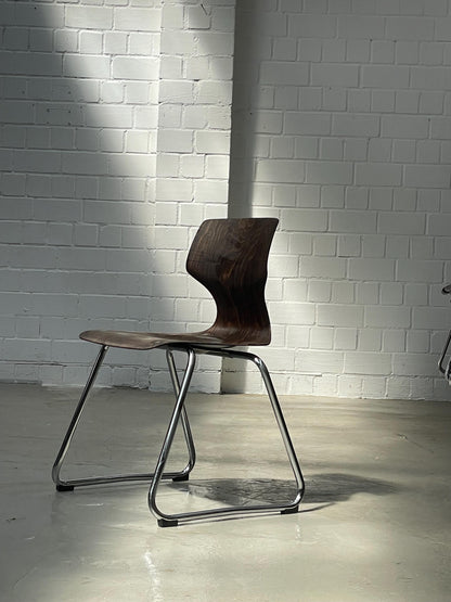 Elmar Flötotto | Pagholz | Designklassiker | stapelbar | Chrom | Stuhl