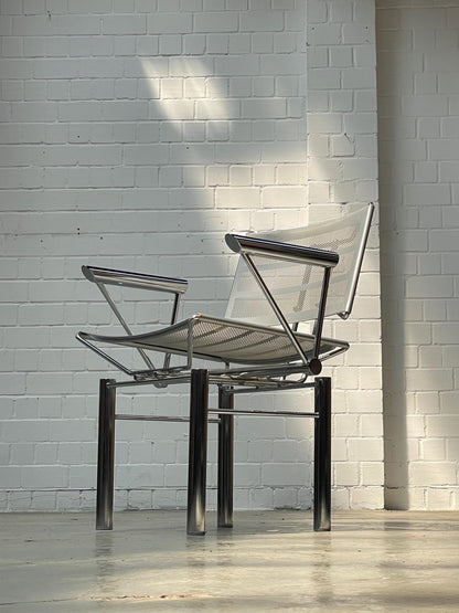 Postmodern Chrome Steel Dining Chairs - Hans Ulrich Bitsch for Kusch&Co - 1980s