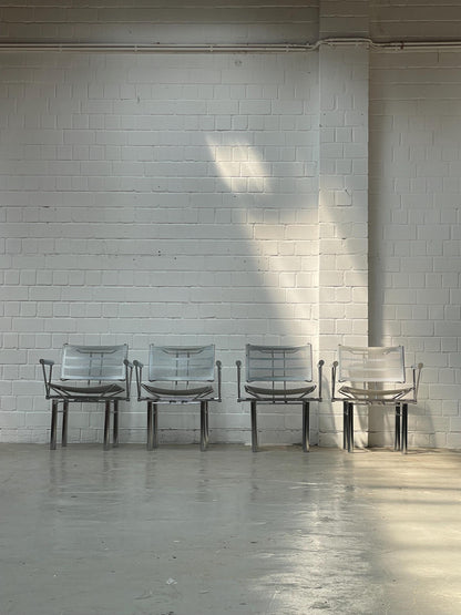 Postmodern Chrome Steel Dining Chairs - Hans Ulrich Bitsch for Kusch&Co - 1980s