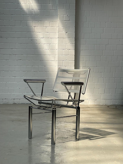 Postmodern Chrome Steel Dining Chairs - Hans Ulrich Bitsch for Kusch&Co - 1980s