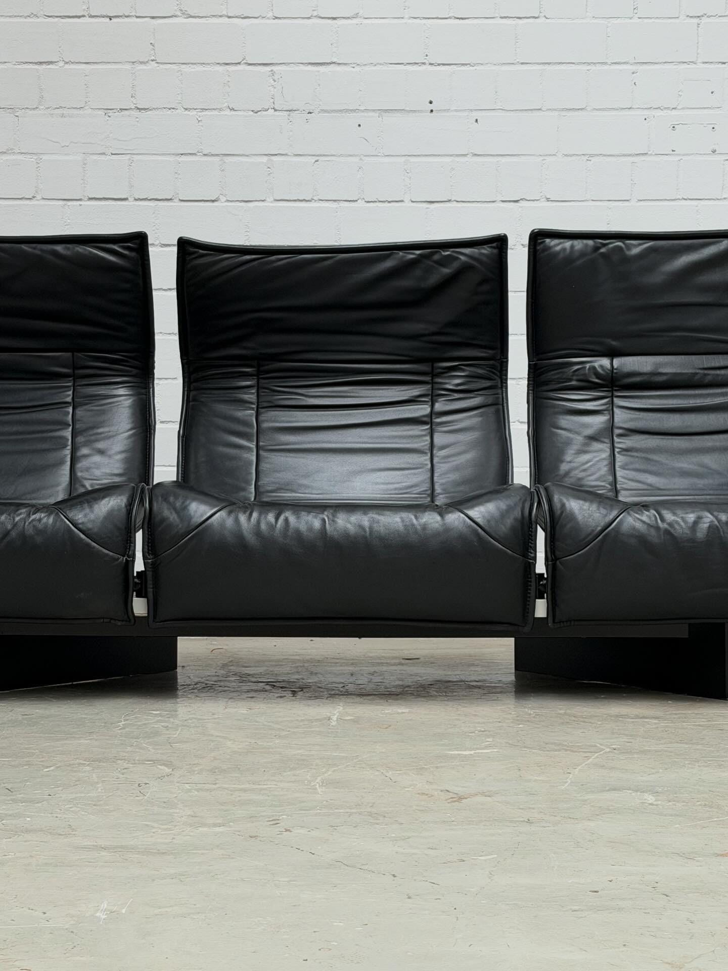 Vico Magistretti | Cassina | Veranda Sofa | Black Leather | Italian Design
