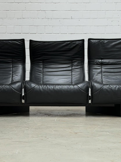 Vico Magistretti | Cassina | Veranda Sofa | Black Leather | Italian Design