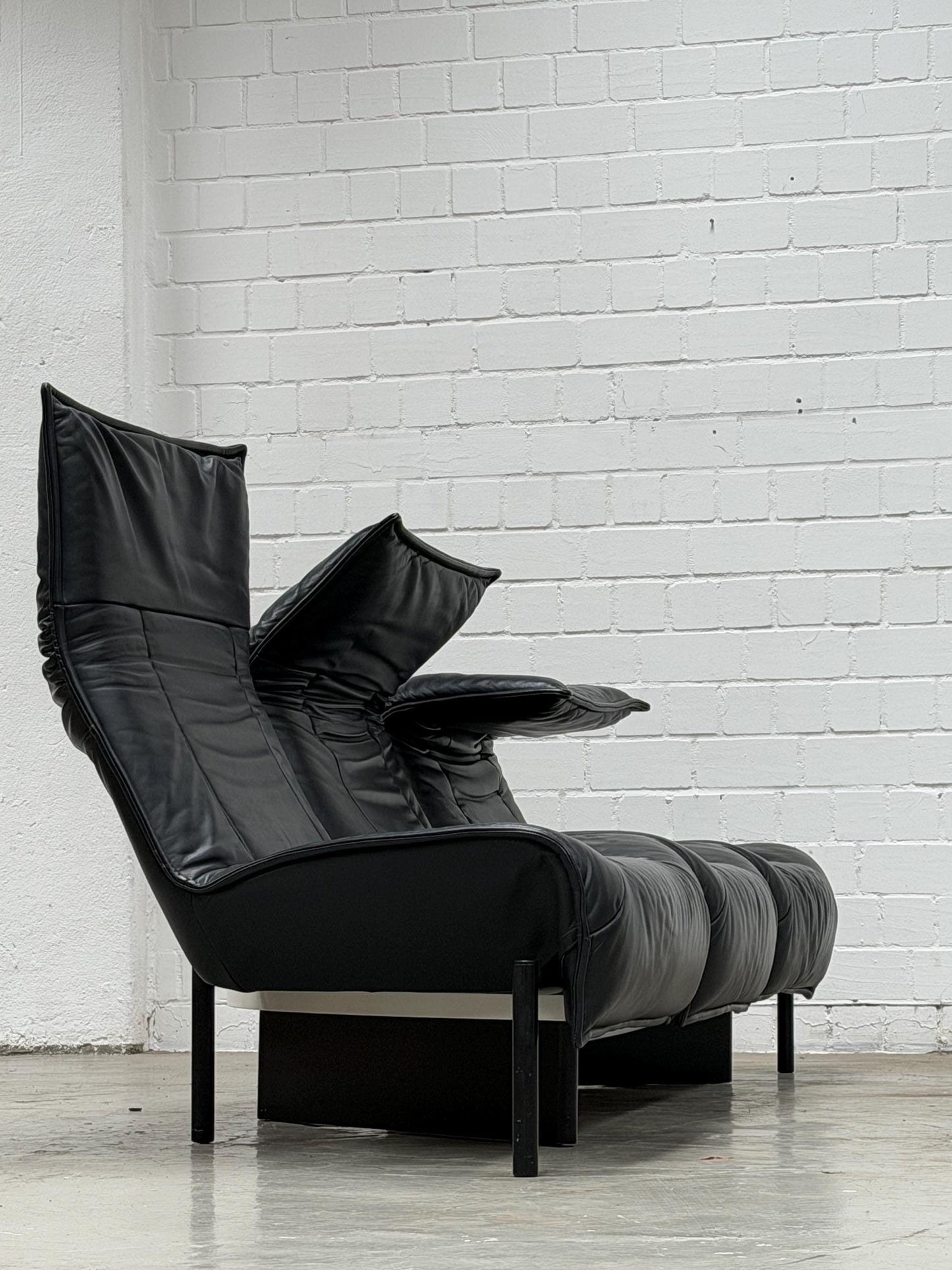Vico Magistretti | Cassina | Veranda Sofa | Black Leather | Italian Design