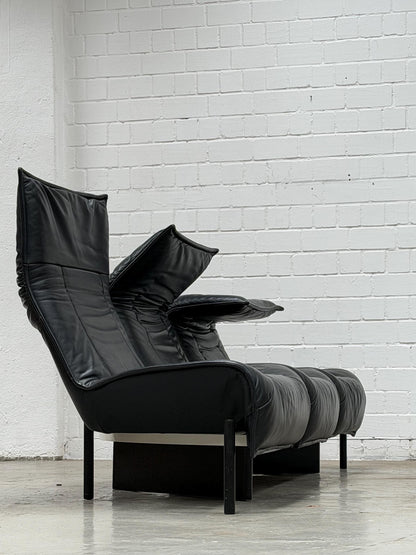 Vico Magistretti | Cassina | Veranda Sofa | Black Leather | Italian Design