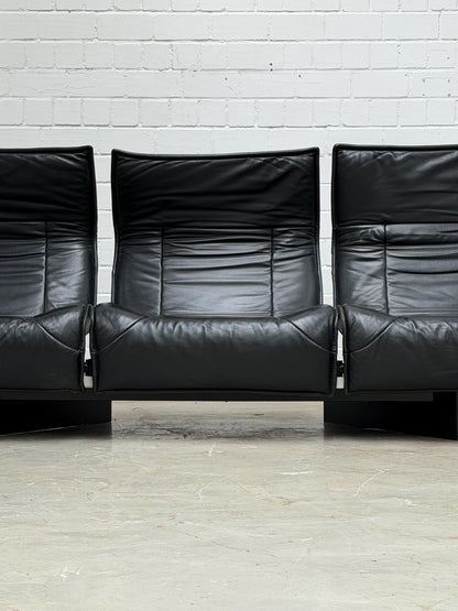 Vico Magistretti | Cassina | Veranda Sofa | Black Leather | Italian Design