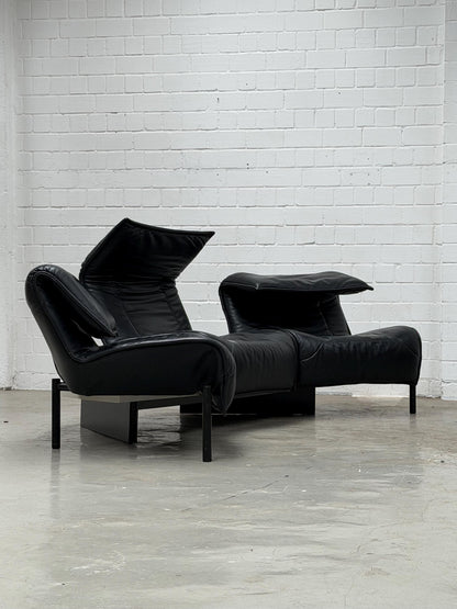 Vico Magistretti | Cassina | Veranda Sofa | Black Leather | Italian Design