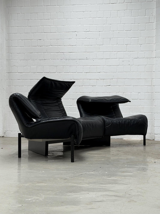 Vico Magistretti | Cassina | Veranda Sofa | Black Leather | Italian Design