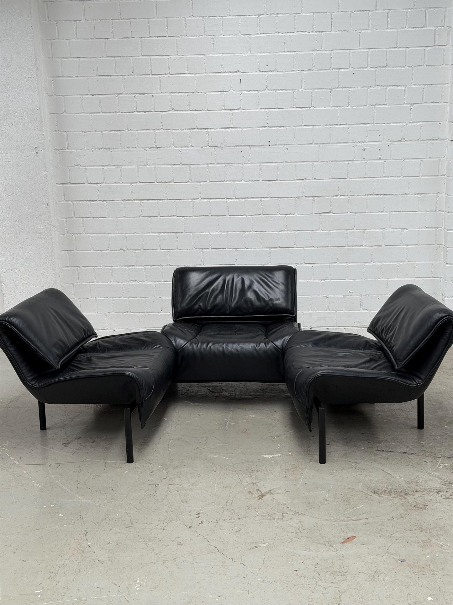 Vico Magistretti | Cassina | Veranda Sofa | Black Leather | Italian Design