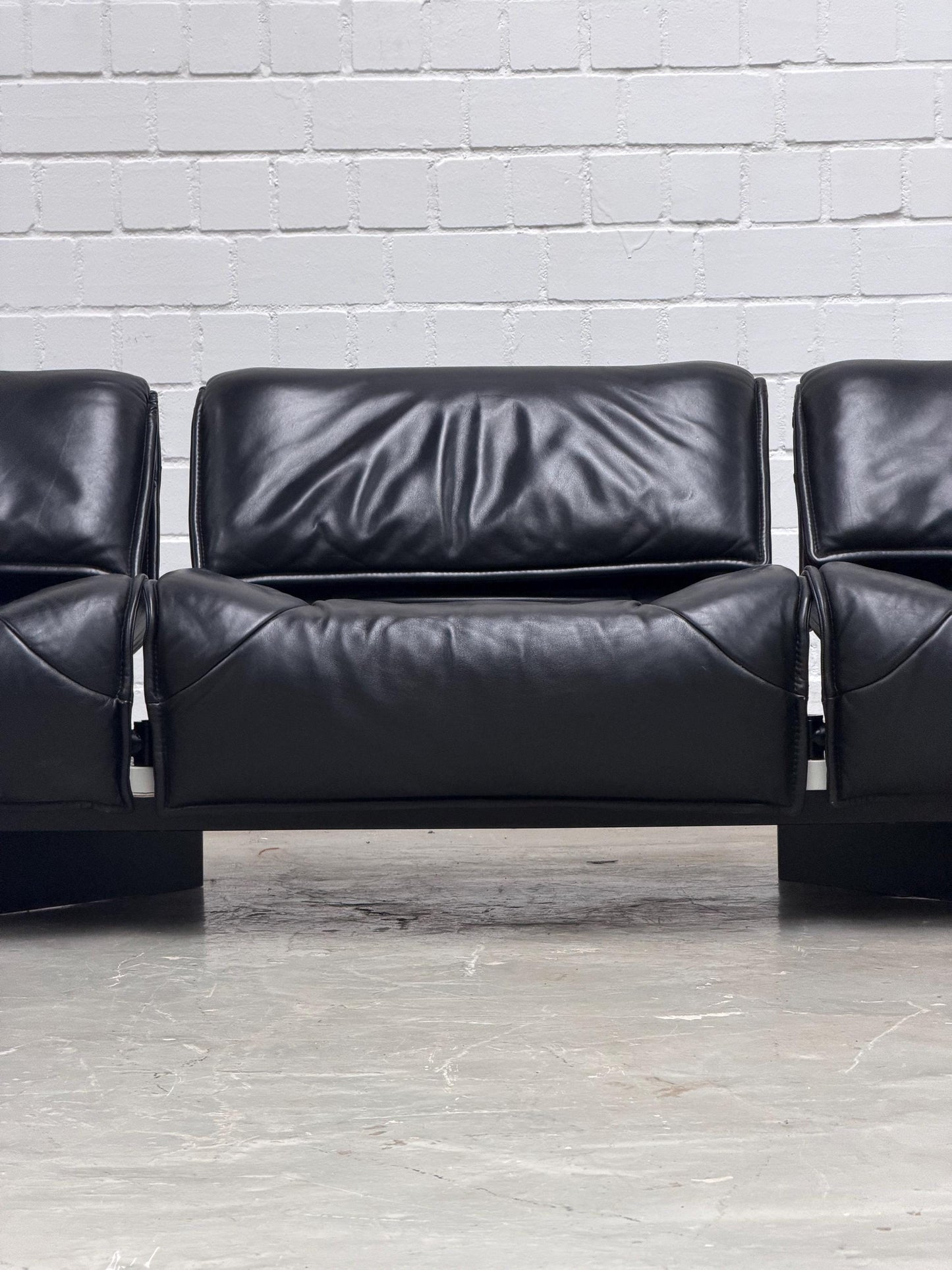 Vico Magistretti | Cassina | Veranda Sofa | Black Leather | Italian Design