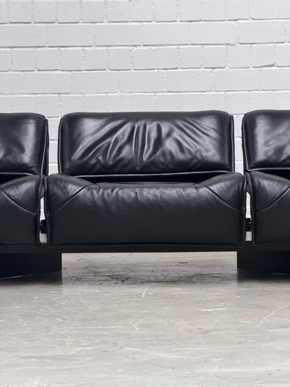 Vico Magistretti | Cassina | Veranda Sofa | Black Leather | Italian Design