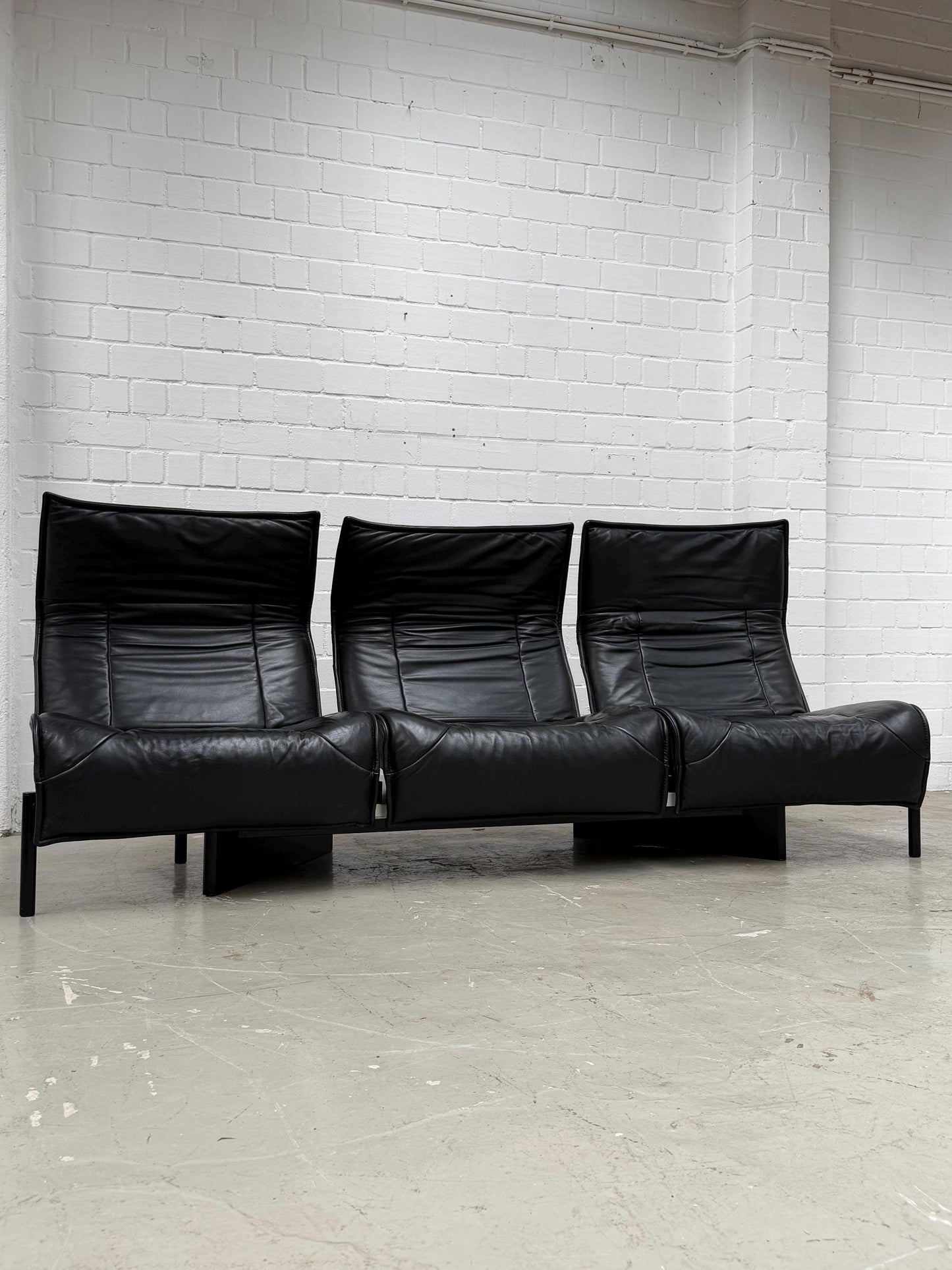 Vico Magistretti | Cassina | Veranda Sofa | Black Leather | Italian Design