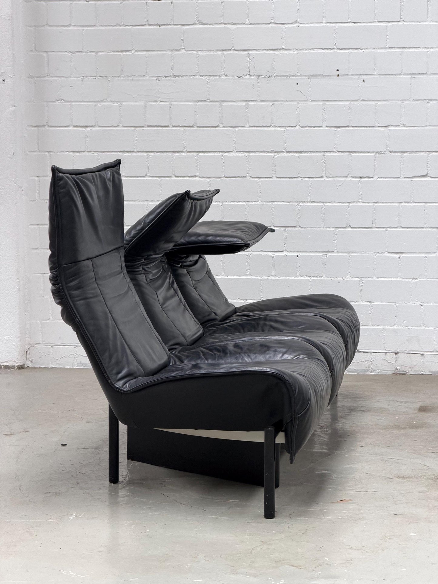Vico Magistretti | Cassina | Veranda Sofa | Black Leather | Italian Design