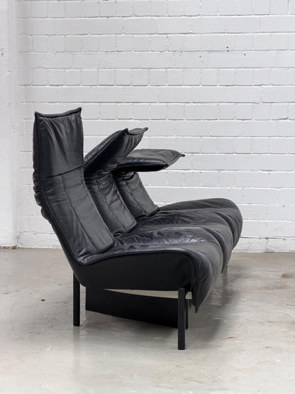 Vico Magistretti | Cassina | Veranda Sofa | Black Leather | Italian Design
