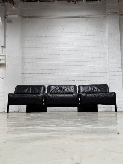 Vico Magistretti | Cassina | Veranda Sofa | Black Leather | Italian Design