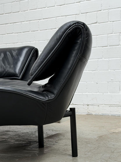 Vico Magistretti | Cassina | Veranda Sofa | Black Leather | Italian Design