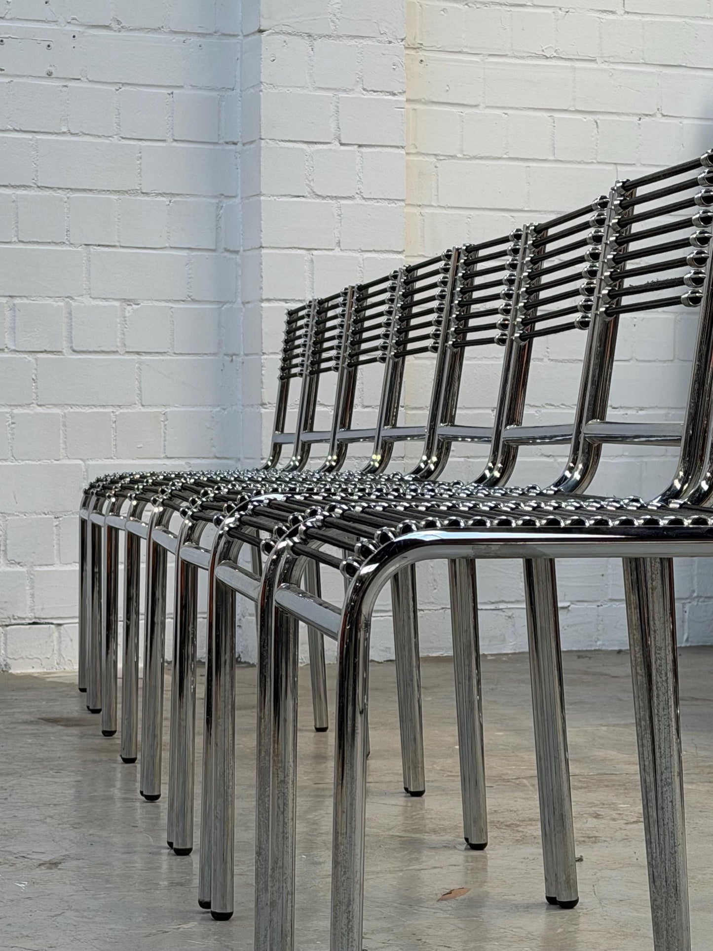 Sandows Chair | René Herbst | modern | Bauhaus Chrome & black expander | design icon | space age
