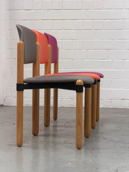 Mid Century | stackable | modern | West Germany | dining chair | Fröscher Sitform | fresh upholstered