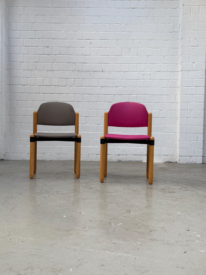 Mid Century | stackable | modern | West Germany | dining chair | Fröscher Sitform | fresh upholstered
