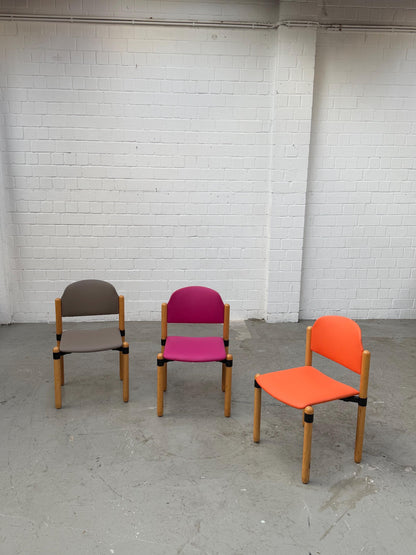 Mid Century | stackable | modern | West Germany | dining chair | Fröscher Sitform | fresh upholstered