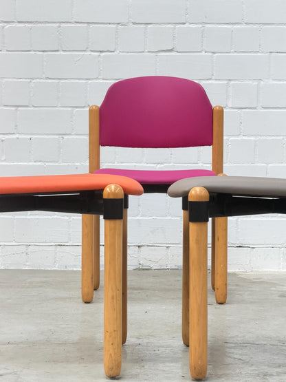 Mid Century | stackable | modern | West Germany | dining chair | Fröscher Sitform | fresh upholstered