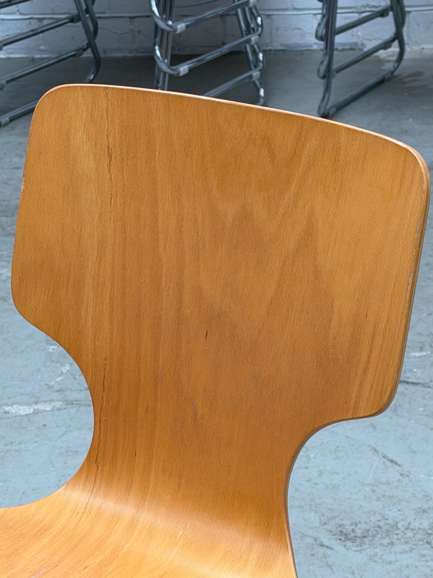Vintage Stackable Chair in Bentwood & Chrome – Mid-Century Design | West Germany |