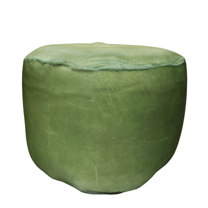 Leder | Pouf | Hocker | Nappaleder | Grün
